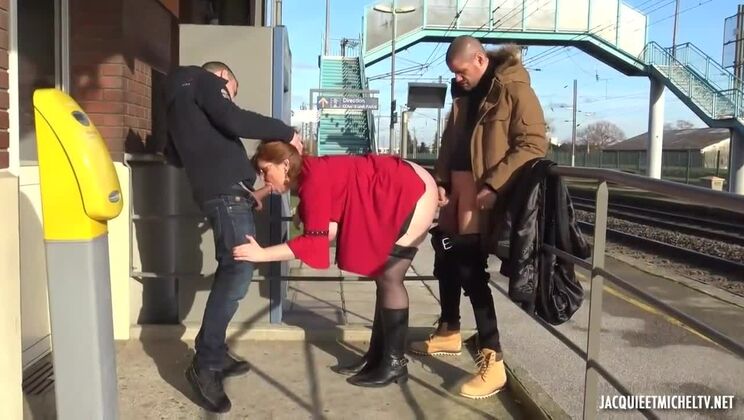 [Jacquie&MichelTV] - European Redhead Takes on 3 Dicks in the Wild