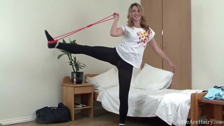 [WeAreHairy] - Blonde Melisa Strips and Plays