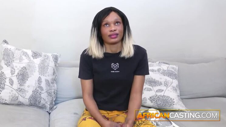 [AfricanCasting] - New Pornstar Giuliana in an Uncut Ebony Facial Cumshot - Giuliana