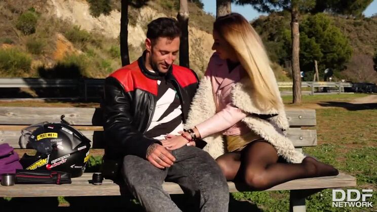 [DDFNetwork] - Blonde Bomber: Katrin Tequila's Tattooed Tease Outdoor Adventure - Anna Thorne