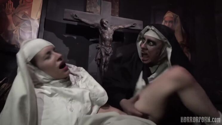 [HorrorPorn] - Handjob Horror Nun - Jane Wilde - Small Hands - Aubrey Kate