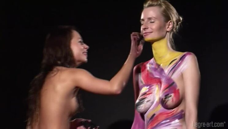 [Hegre] - Body Painting Fun with Erica and Karolina