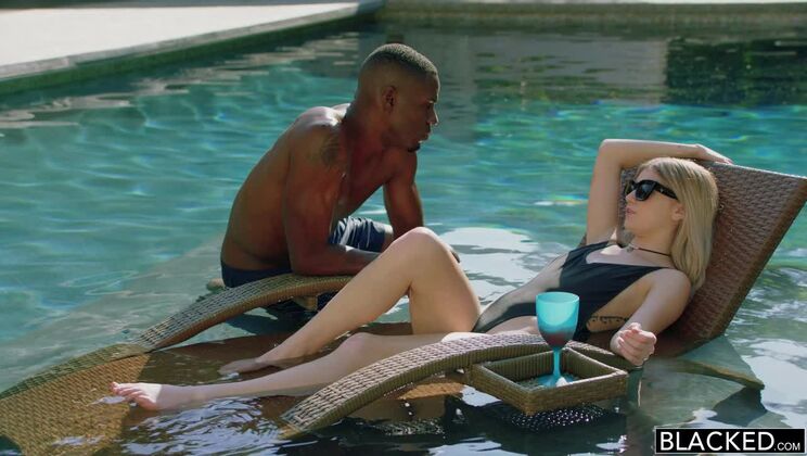 [BLACKED] - Blonde with Hairy Bush Takes Big Black Cock in Doggystyle - Jason Brown - Arya Fae