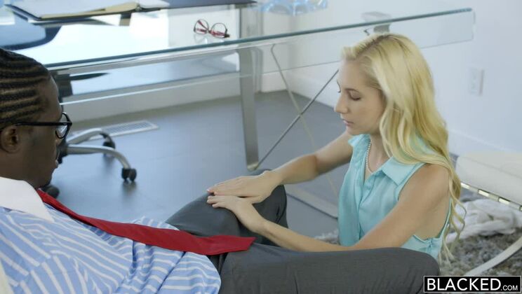 [BLACKED] - Hot Blonde Assistant Rides Big Cock - Odette Delacroix - Michael Williams