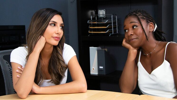 [WebYoung] - Tit Sucking Brunettes at the Workplace - Gianna Dior - Hazel Grace