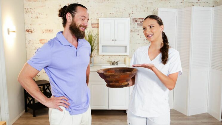 Deepthroat Fun with Natural Tits