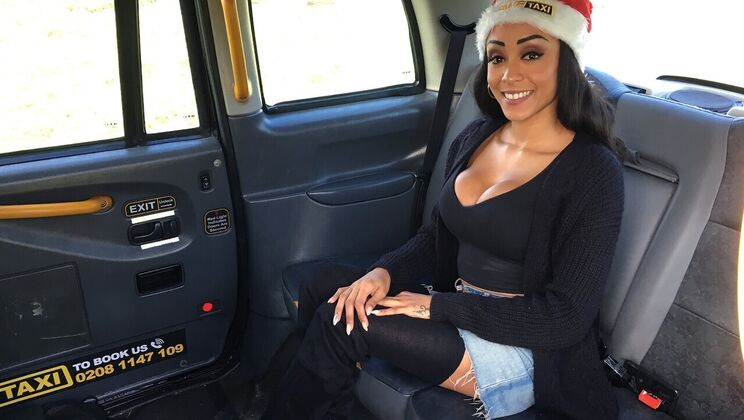 [FakeTaxi] -  Ebony Babe with Enhanced Body and Big Tits Squirts  - John - Alyssa Divine