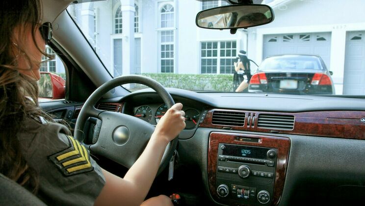 [GirlsGonePink] - Brunette Lesbians in Uniform: Natural Tits and Pussy Fun - Chloe James - Rayna Lee