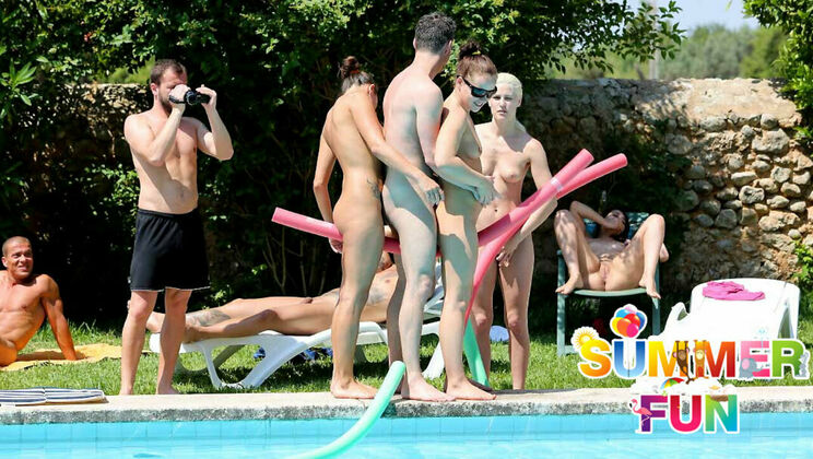 [SummerSinners] - Pussy Fucking at the Pool with Teen Girls - Chrissy Fox - Blanche Bradburry