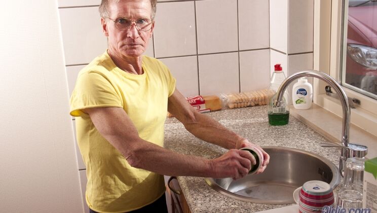 [Oldje] - Kitchen Kink with Old and Young - John - Denise Sky