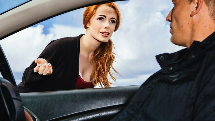 [StrandedTeens] - Redhead Ella Hughes Sucks Cock - Ella Hughes