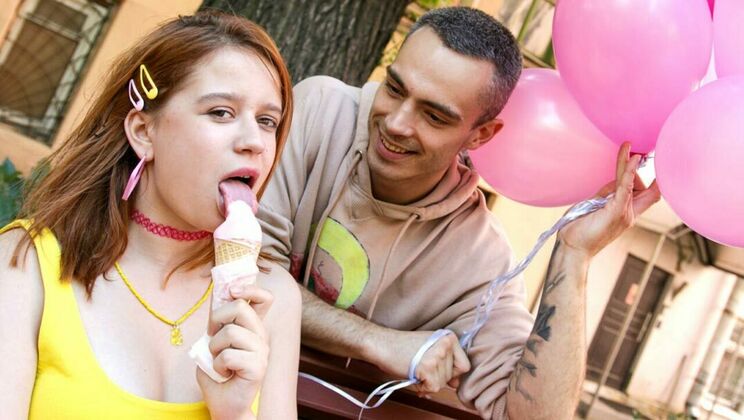 [ClubSweethearts] - Natural Tits Redhead Red Louboutin Does Doggystyle