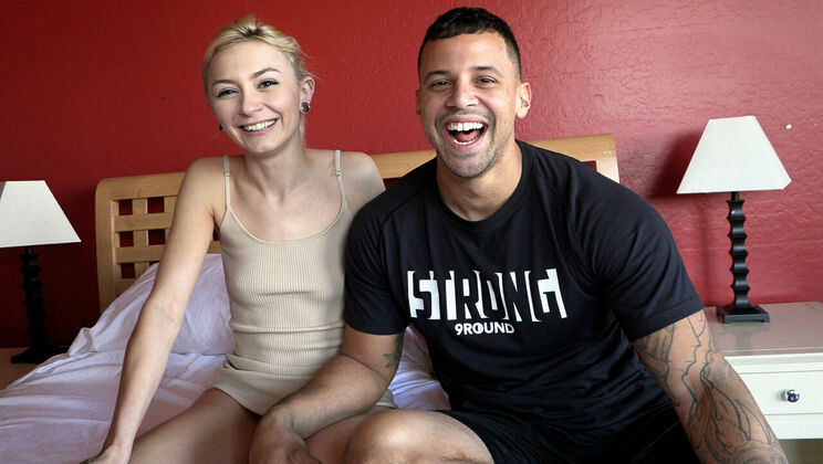 Petite Blonde Clara Fargo Meets Mr. Latino Heat Tony Romero