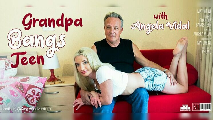 Angela Vidal Gives Grandpa Harry a Blowjob
