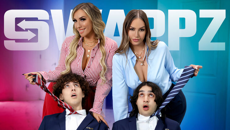 [MomSwap] - Blonde Mia James and Latina Desiree Dulce Get Fucked in a Taboo Threesome