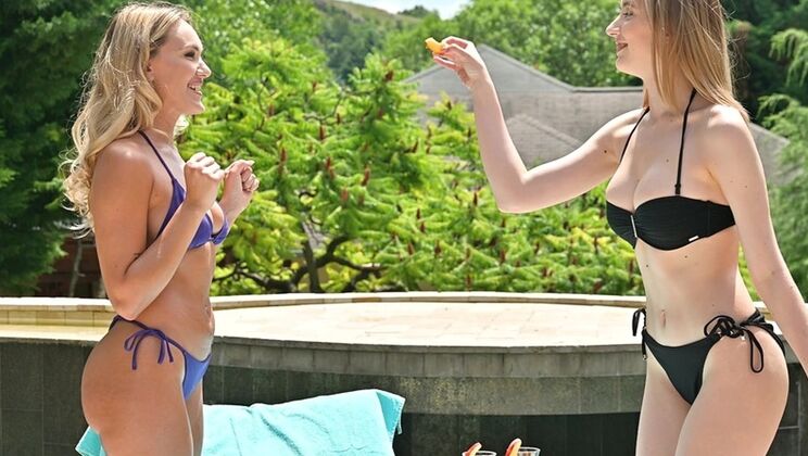 [PornWorld] - Poolside Lesbian Licking and Toy Sharing - Hello Siri3 - Polly Yangs