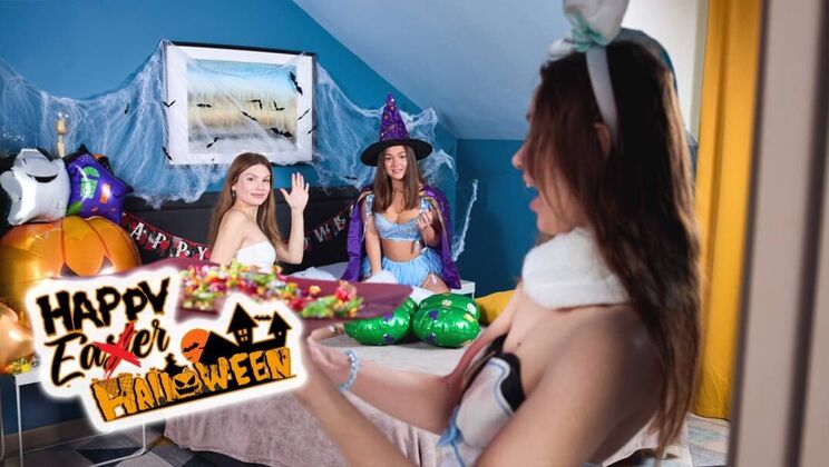 [ClubSweethearts] - Teen Witches with Round Butts in Halloween Role Play - Hazel Grace - Milka Wey - Kitty Doll88