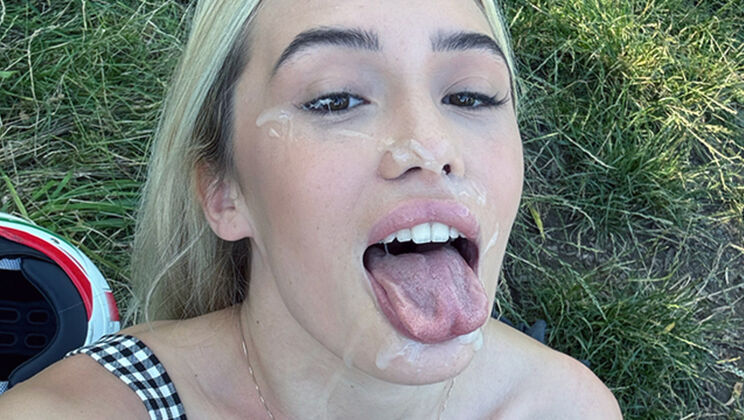 Rika Fane Skinny Babe Sucks Cock in Public