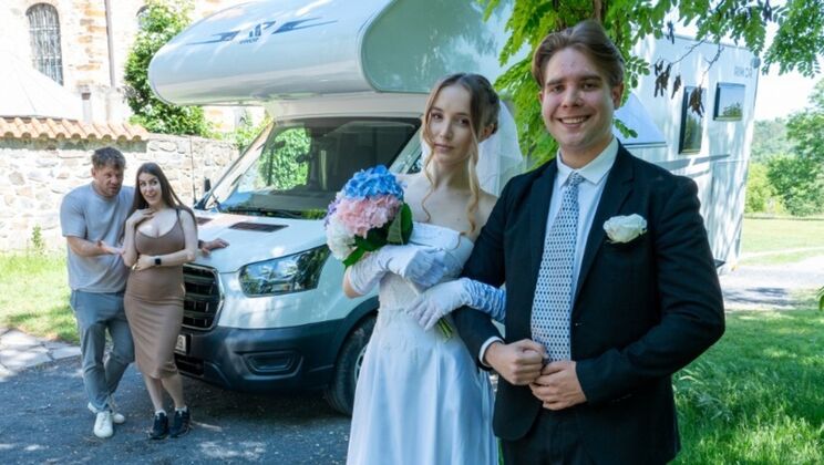 Czech Bride Polly Young Fucked by Stranger in Car