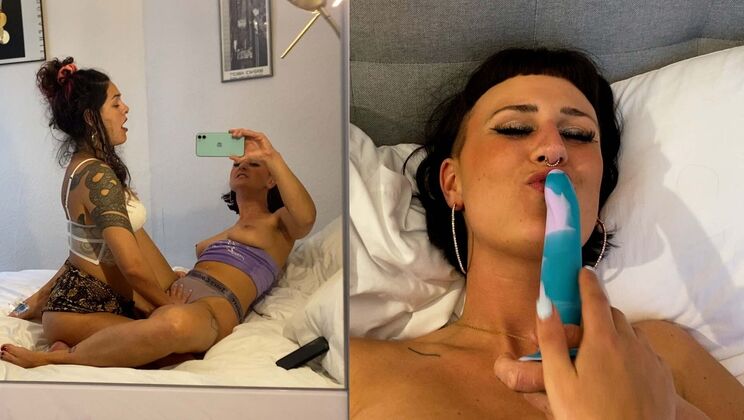 Purple Perfection – Tattooed Pierced Lesbians Fingering