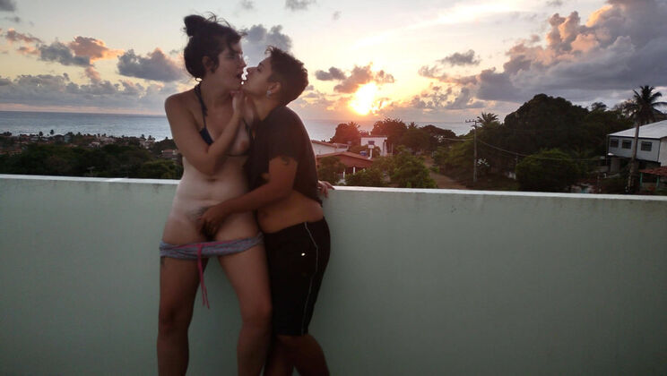 Ari & Sofi: Sunup Reflection Tattoo Piercing Moaning POV