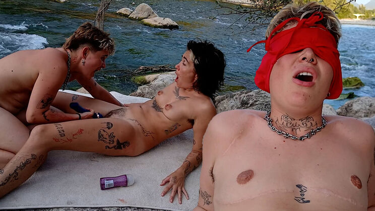 Elios & Klou Masturbate and Fuck Outdoors