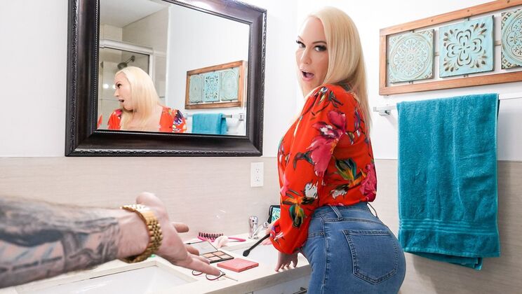 Curvy Blonde Stepmom Fucks Before Dad Comes Back